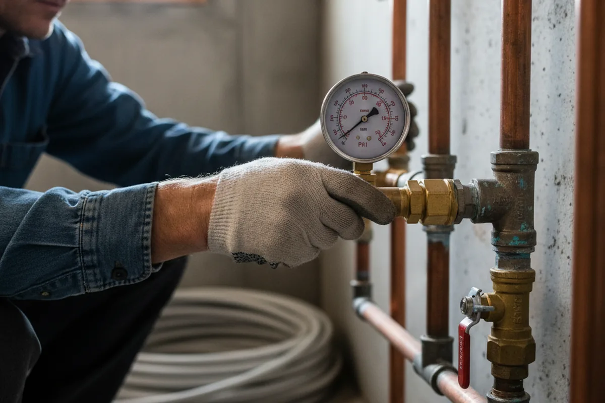 Pressure testing a repaired line during Water Line Repair in Pinopolis